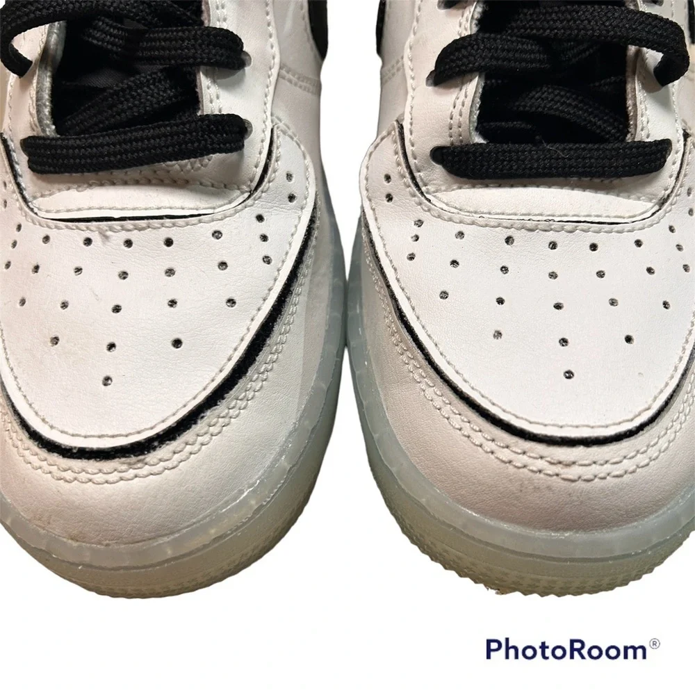 Nike Air Force 1 white black interchangeable Nike swoosh low rise sneakers 5.5